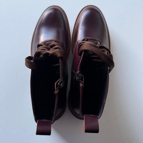 ISAIA NAPOLI Burgundy/Lace Up Anckle Boots Shoes Leather 9 UK / 10 US /  43 EU - Picture 12 of 13